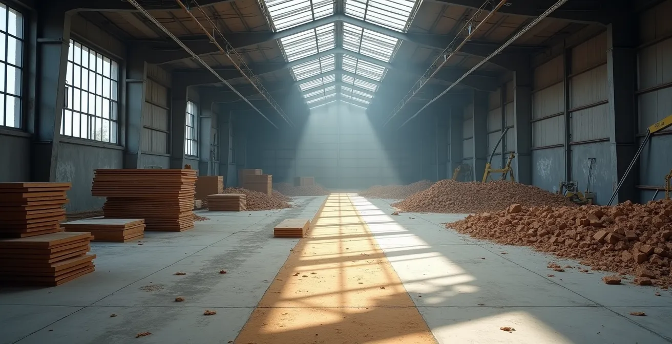 Environnement de chantier épuré montrant l'ordre versus le chaos